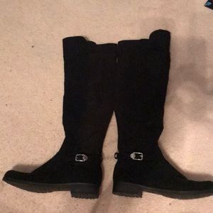 Unisa Black Calf High Boots with Buckle